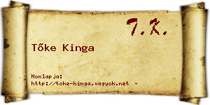 Tőke Kinga névjegykártya